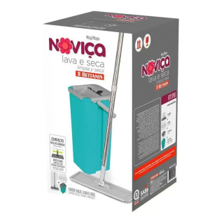 Mop Lava E Seca Noviça Com Balde Centrifugador Rodo 360° Microfibra