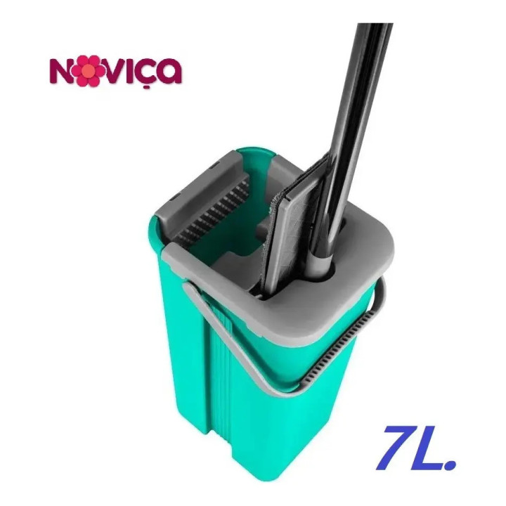 Mop Lava E Seca Noviça Com Balde Centrifugador Rodo 360° Microfibra