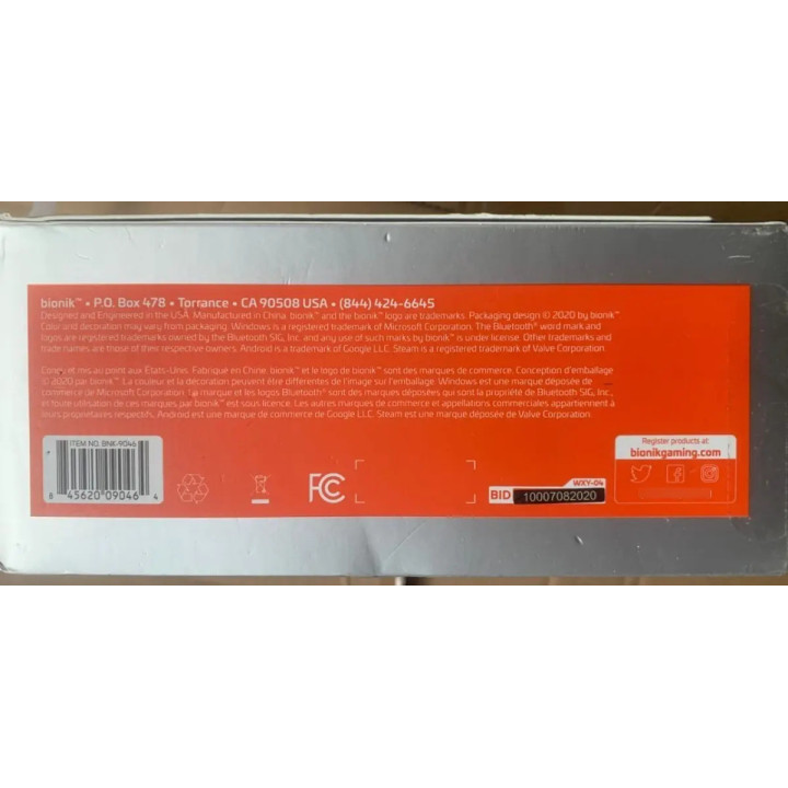 Controle Joystick Sem Fio Bionik Vulkan Preto Bluetooth Para Computador E Android | Gamepads