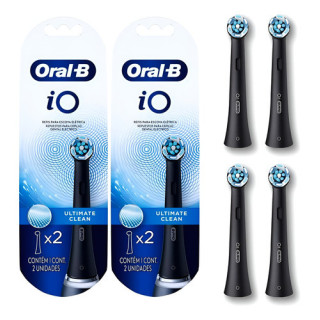 Kit Refil Escova Elétrica Ultimate Clean Io Black - 4 Unds Kit Com 4 Unidades | Oral-B | Escovas Elétricas