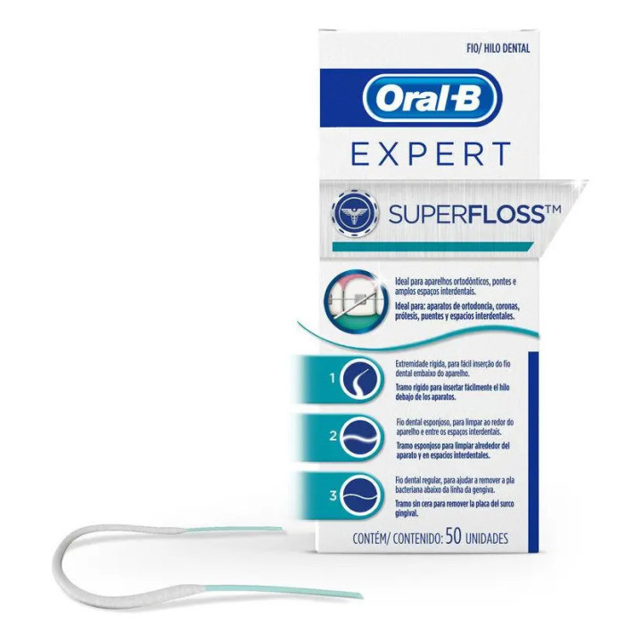 Fio Dental Oral-b Super Floss C/ 50 Unidades