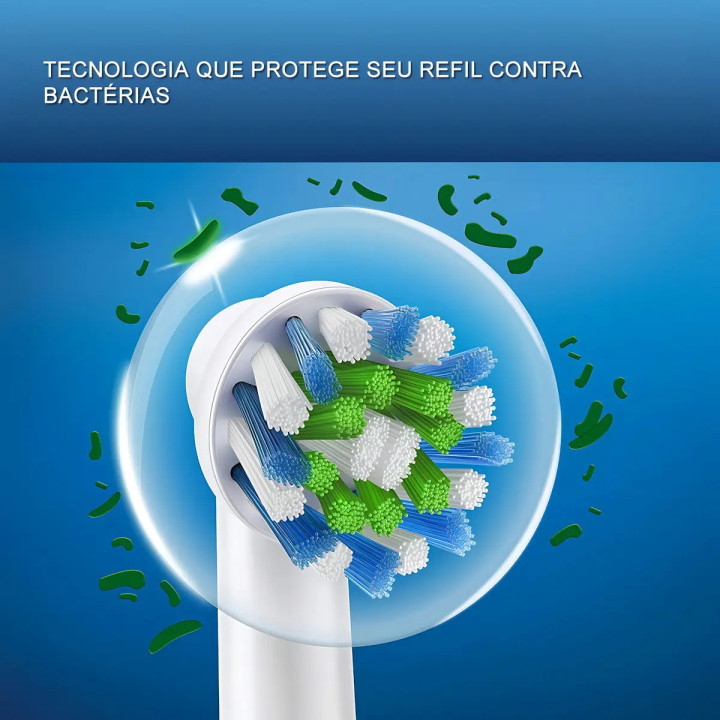 Refil Escova Dente Elétrica Oral-b Cross Action - 4 Unidades Verde | Escovas de Dentes