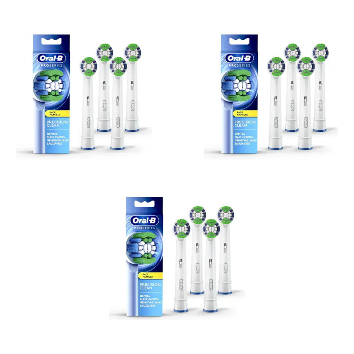 Refil Precision Clean Para Escova Eletrica Oral B - 12 Unid Sortido | Oral-B | Escovas de Dentes