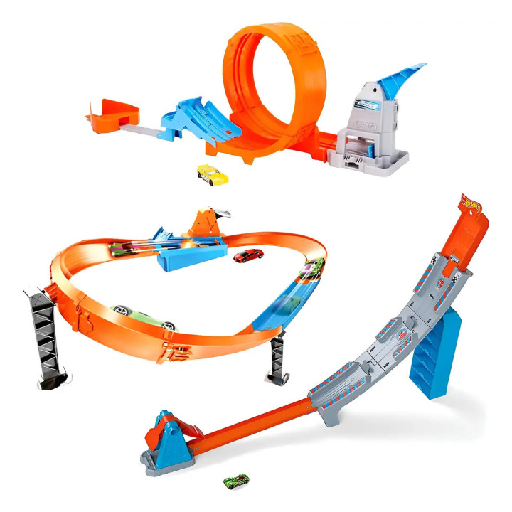 Kit 3 Pistas De Campeonato Hot Wheels Gbf83, Gtv13 E Gjm75 Sortido | Pistas e Lançadores