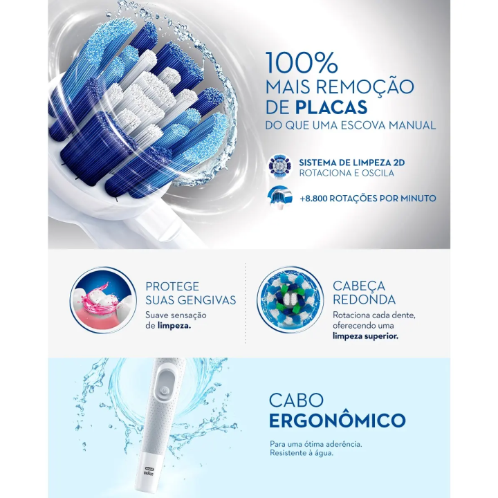 Escova Dental Elétrica Precision Clean Oral-b Vitality Pro Series 1| Escovas Elétricas
