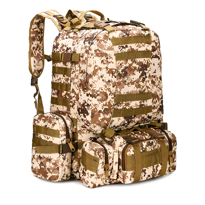 Mochila Tática 55l Bege Camuflada Echolife Passeio Camuflado | Mochilas