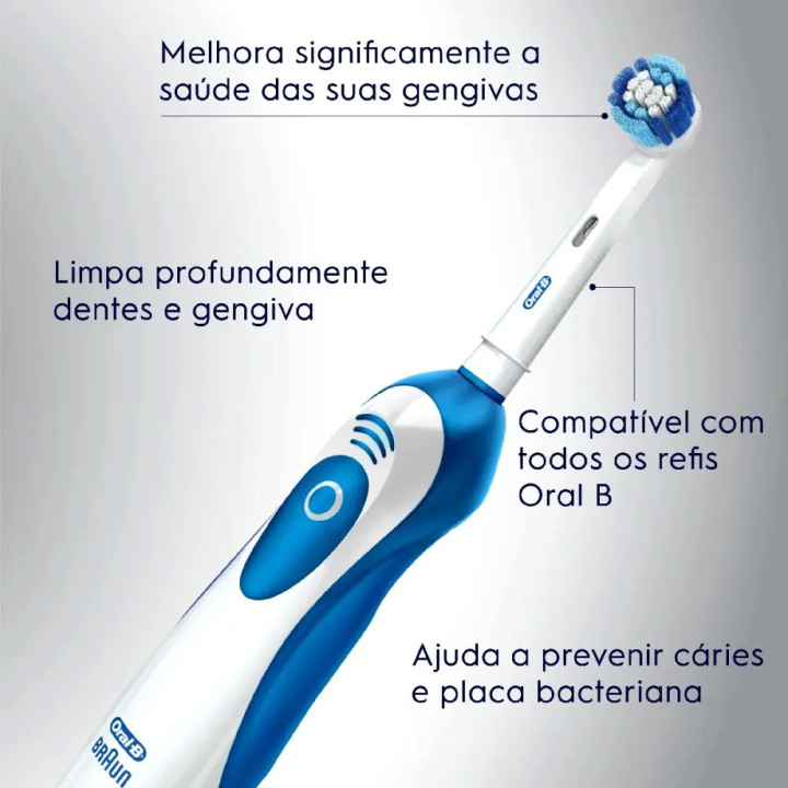 Escova Dental Eletrica Pro Saude Power + 2 Pilhas + 4 Refis Pilhas | Oral-B | Escovas Elétricas