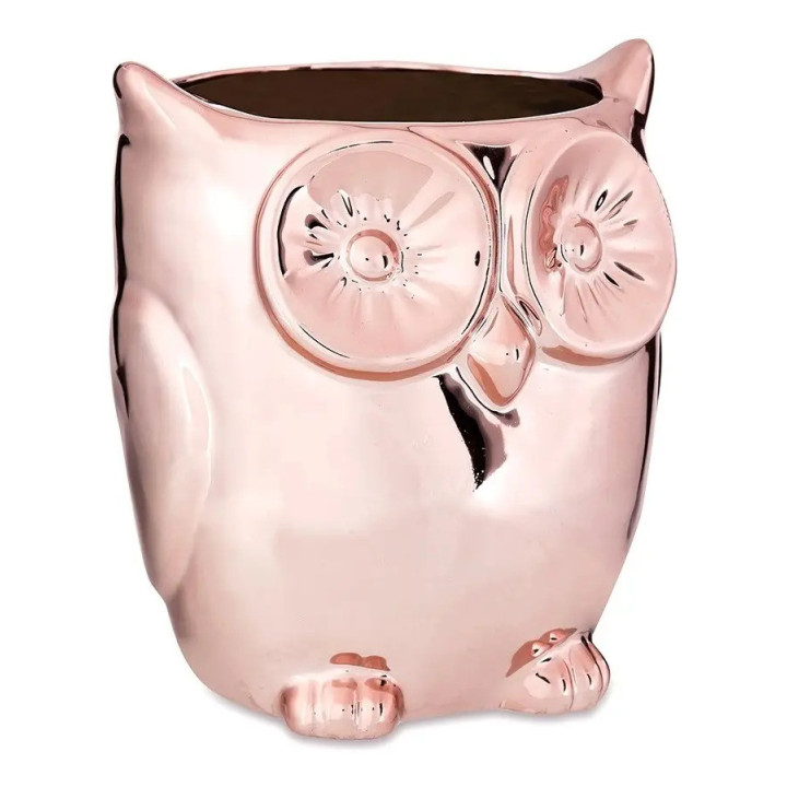 08615 Cachepot Coruja Rose Gold Em Ceramica Mart Collection Rose | Vasos Decorativos