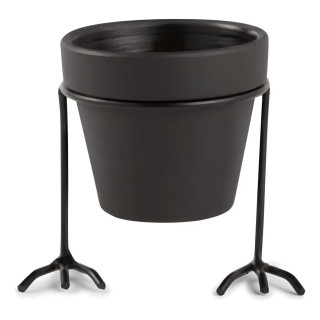 11874 Cachepot Em Cimento Com Suporte Metal Mart Collection Preto | Estatuetas