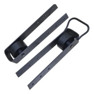 Kit Com 1 Par Trinco Rolamento Correr Porteira Roda De Aço Preto | Oper | Trincos para Portas e Janelas