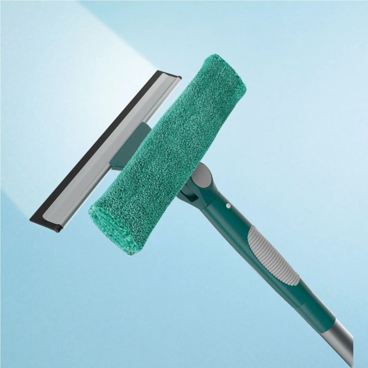 Limpa Vidros Microfibra Com Cabo Extensível 180º Flash Limp Cor Verde Verde E Cinza | Mop