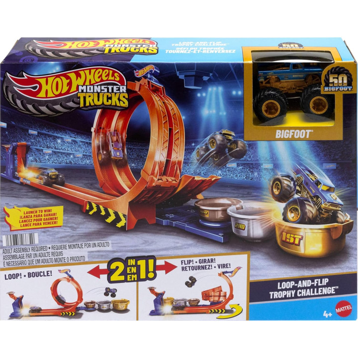 Pista Troféu Bigfoot Giros Extremos Hot Wheels Matel Jbx64 Multicolorido | Pistas e Lançadores